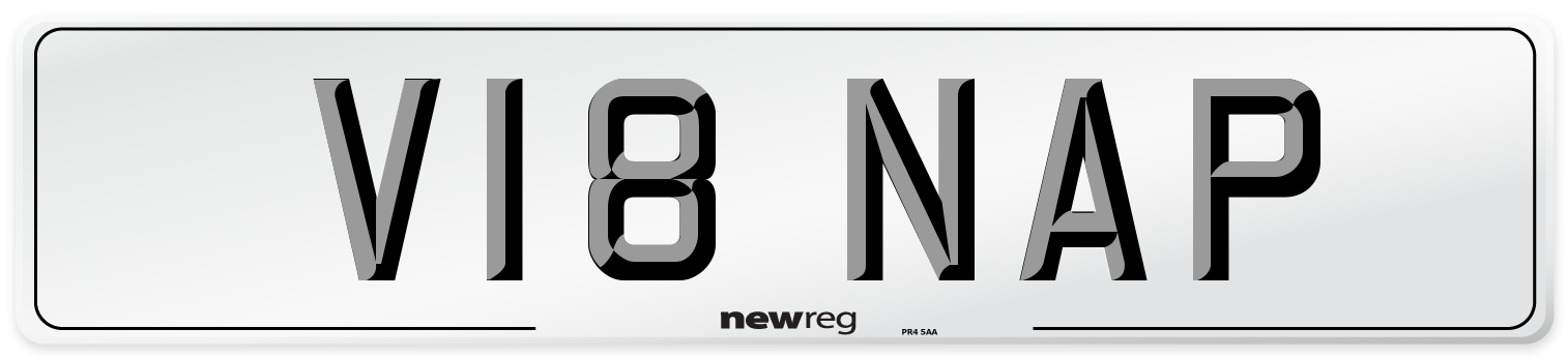 V18 NAP Number Plate from New Reg